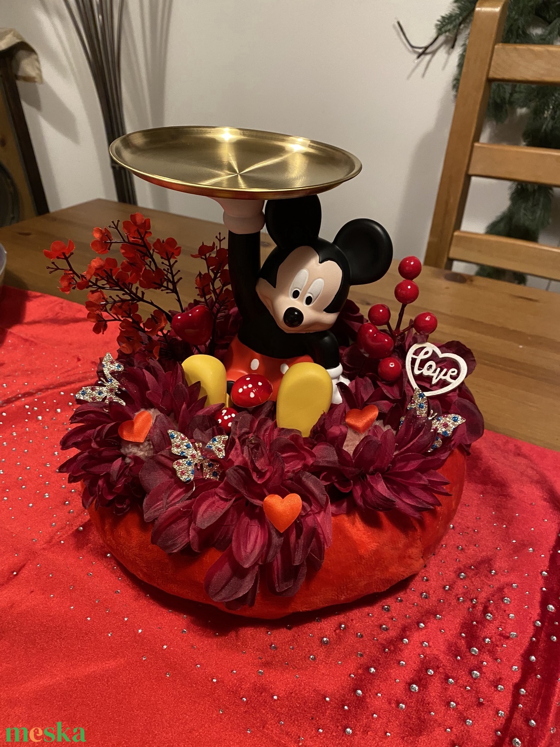  Valentin Disney  Mickey asztal disz  - otthon & életmód - virágdekoráció - virágdíszek - asztali virágdísz - Meska.hu
