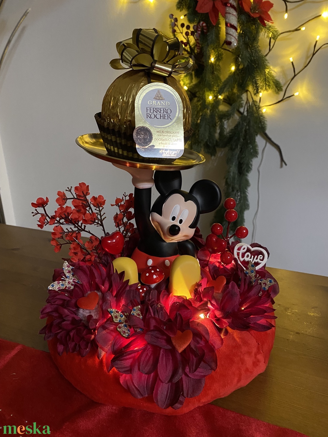  Valentin Disney  Mickey asztal disz  - otthon & életmód - virágdekoráció - virágdíszek - asztali virágdísz - Meska.hu