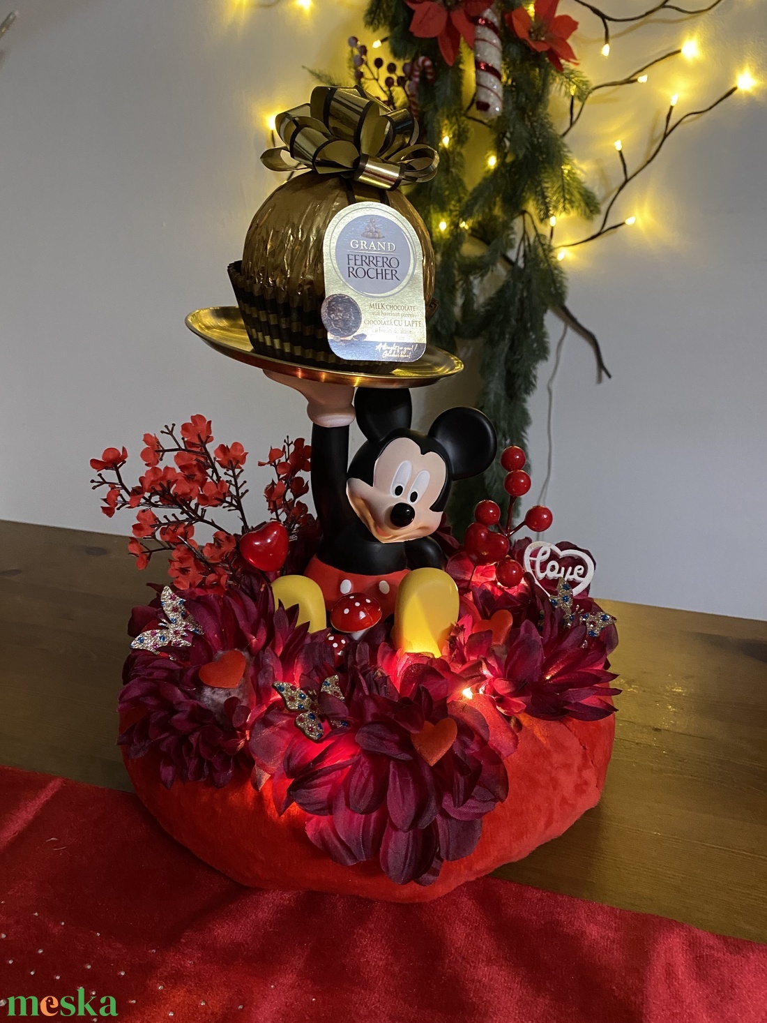  Valentin Disney  Mickey asztal disz  - otthon & életmód - virágdekoráció - virágdíszek - asztali virágdísz - Meska.hu