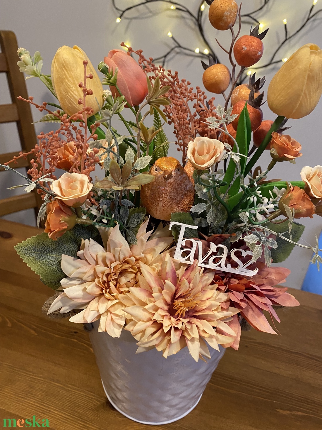 Tavaszi  virágos  asztal disz  - otthon & életmód - dekoráció - asztal és polc dekoráció - dekorációs tál, tartó - Meska.hu