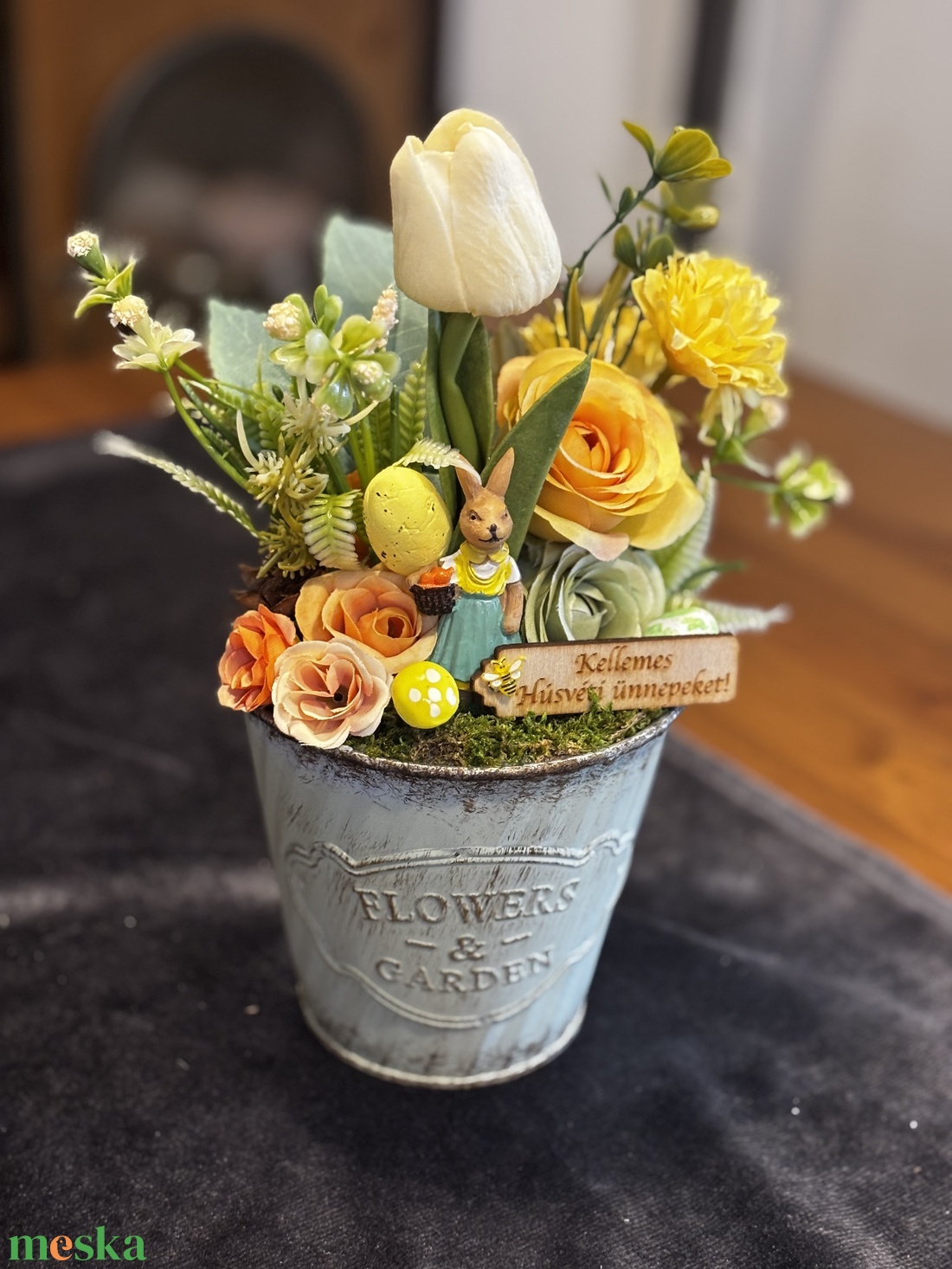 Tavaszi húsvéti  asztal disz  - otthon & életmód - dekoráció - asztal és polc dekoráció - dekorációs tál, tartó - Meska.hu