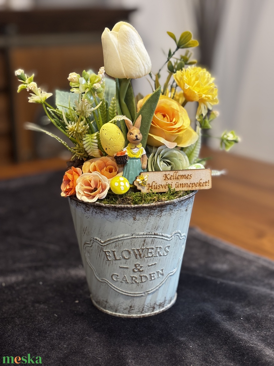 Tavaszi húsvéti  asztal disz  - otthon & életmód - dekoráció - asztal és polc dekoráció - dekorációs tál, tartó - Meska.hu