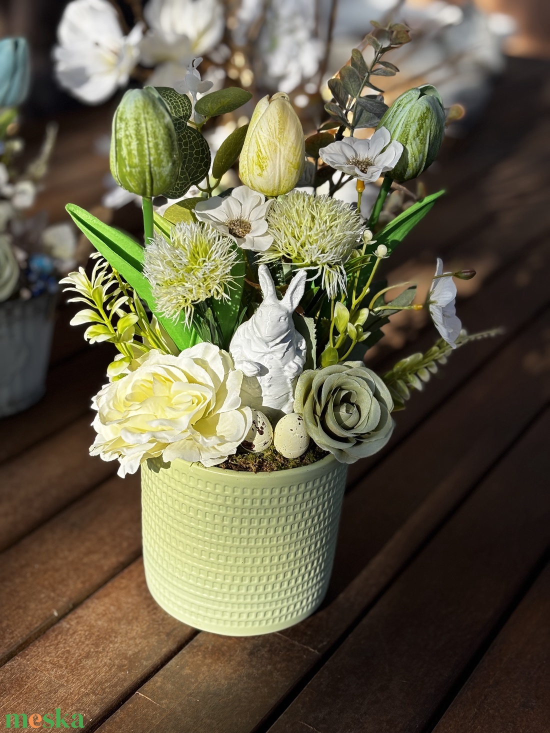 Tavaszi húsvéti  asztal disz  - otthon & életmód - dekoráció - asztal és polc dekoráció - dekorációs tál, tartó - Meska.hu