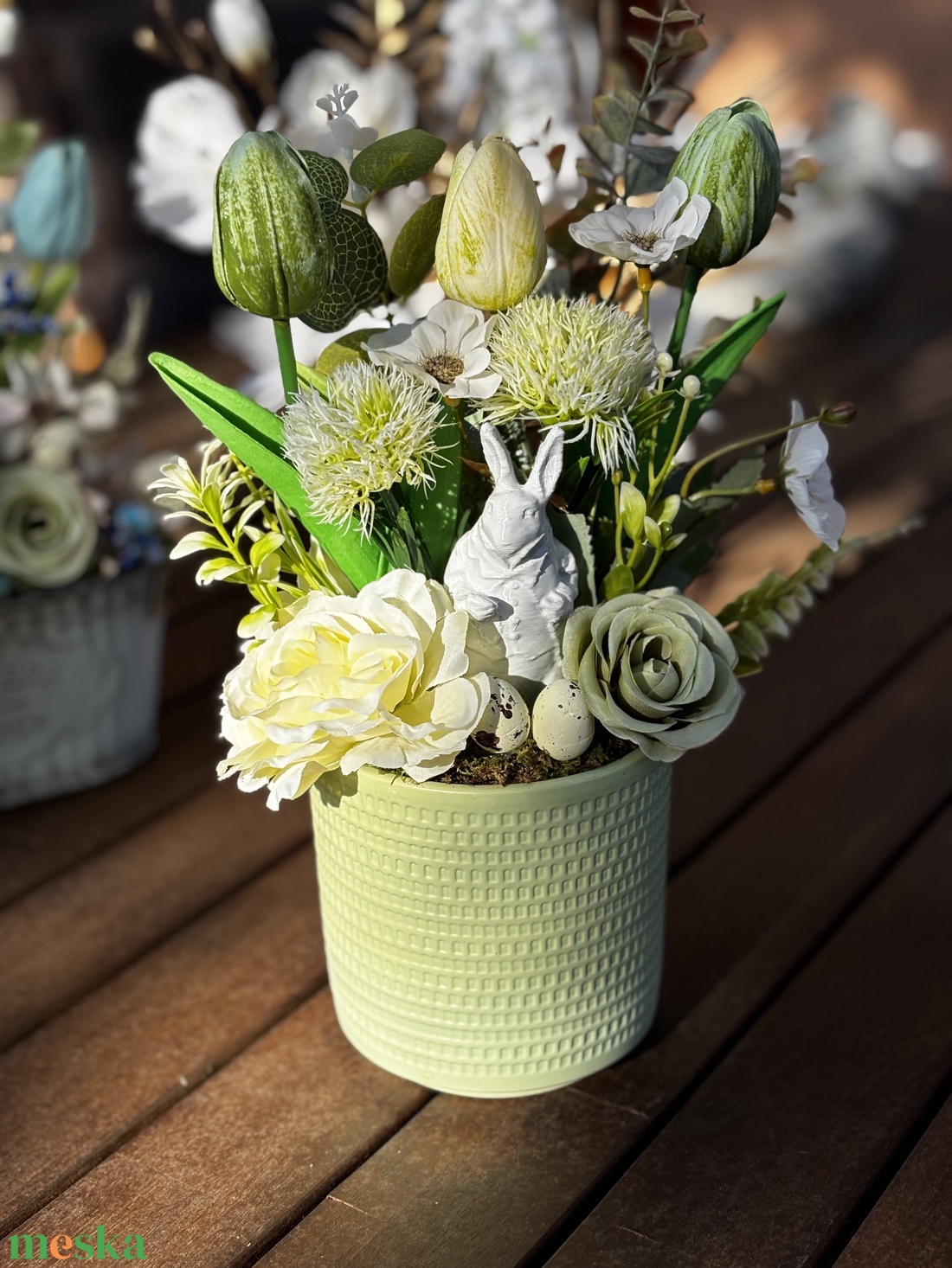 Tavaszi húsvéti  asztal disz  - otthon & életmód - dekoráció - asztal és polc dekoráció - dekorációs tál, tartó - Meska.hu