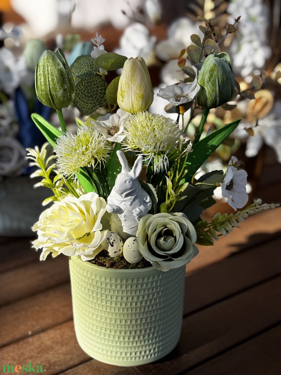 Tavaszi húsvéti  asztal disz  - otthon & életmód - dekoráció - asztal és polc dekoráció - dekorációs tál, tartó - Meska.hu