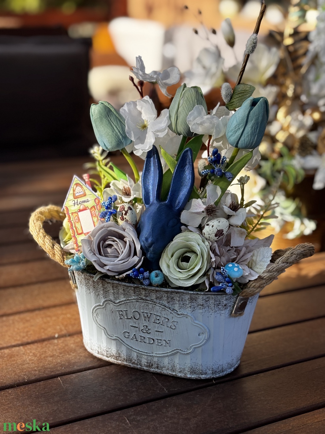 Tavaszi húsvéti  asztal disz  - otthon & életmód - dekoráció - asztal és polc dekoráció - dekorációs tál, tartó - Meska.hu