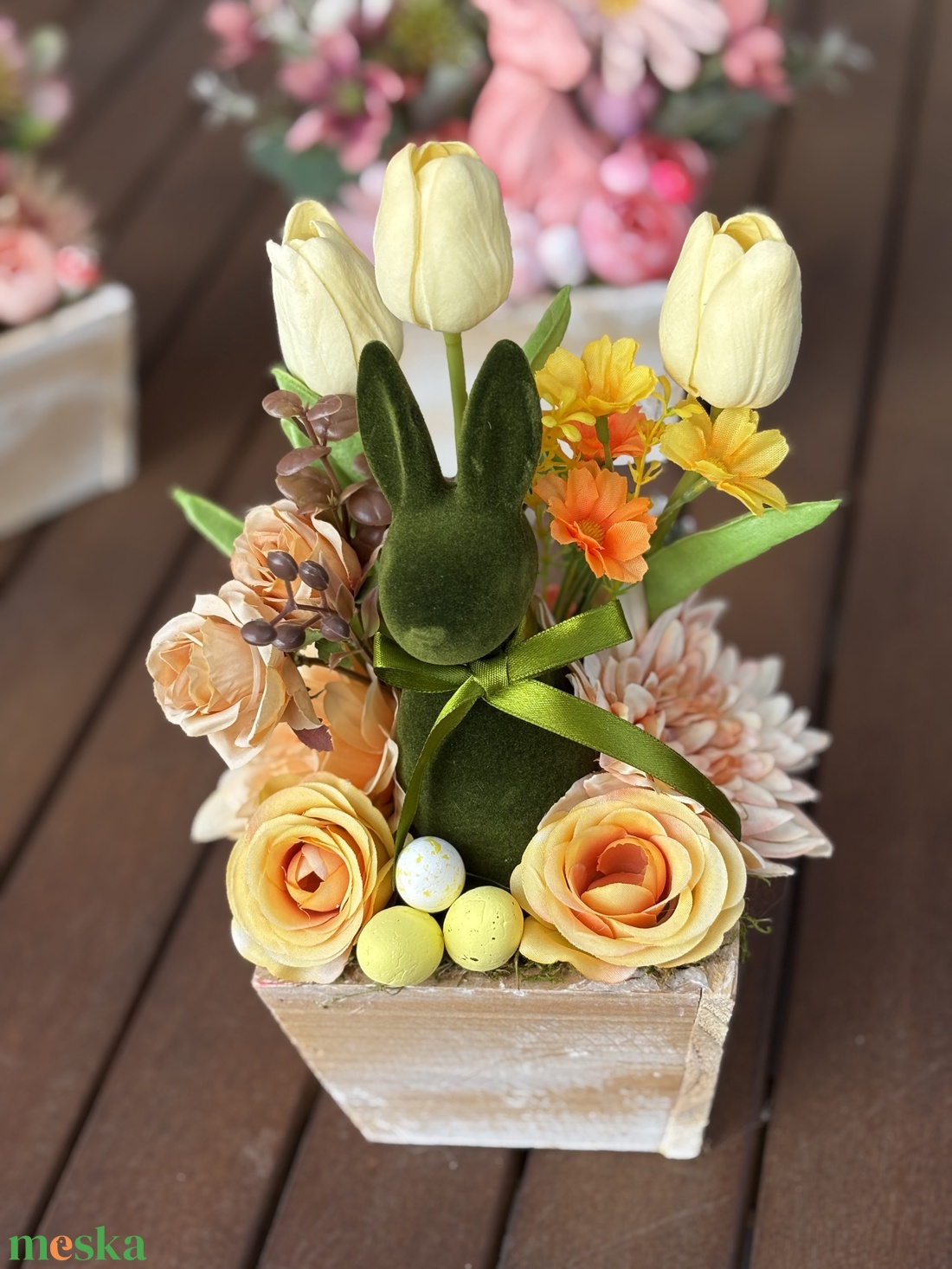 Tavaszi húsvéti  asztal disz  - otthon & életmód - dekoráció - asztal és polc dekoráció - dekorációs tál, tartó - Meska.hu