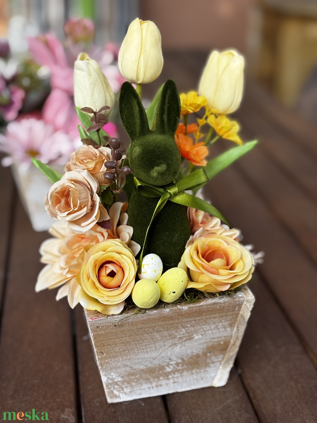 Tavaszi húsvéti  asztal disz  - otthon & életmód - dekoráció - asztal és polc dekoráció - dekorációs tál, tartó - Meska.hu