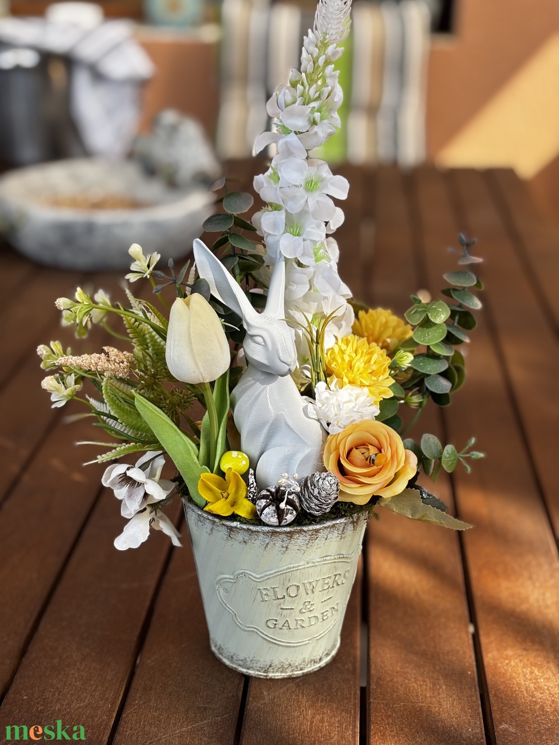 Tavaszi húsvéti  asztal disz  - otthon & életmód - dekoráció - asztal és polc dekoráció - dekorációs tál, tartó - Meska.hu