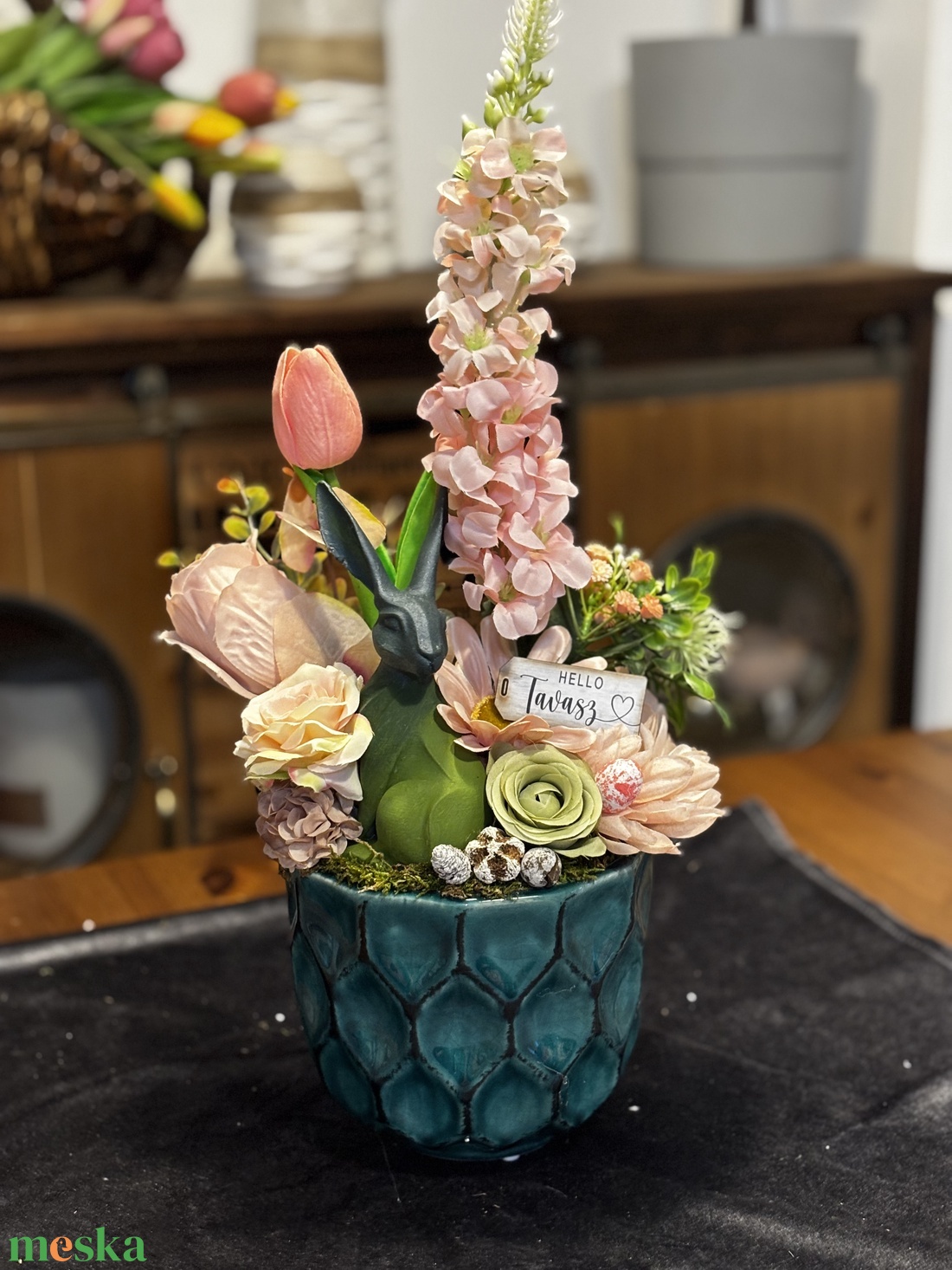 Tavaszi húsvéti  asztal disz  - otthon & életmód - dekoráció - asztal és polc dekoráció - dekorációs tál, tartó - Meska.hu