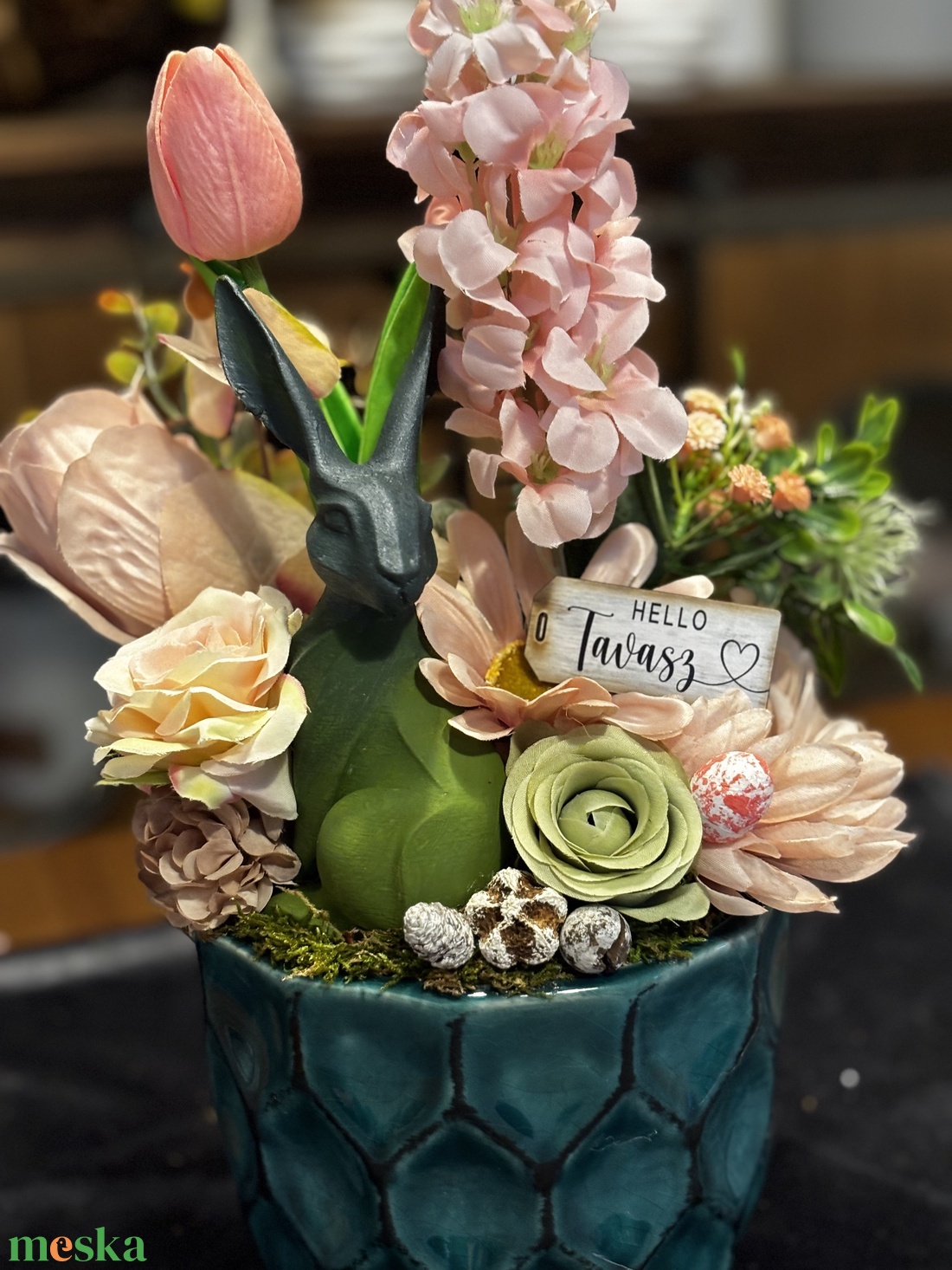 Tavaszi húsvéti  asztal disz  - otthon & életmód - dekoráció - asztal és polc dekoráció - dekorációs tál, tartó - Meska.hu