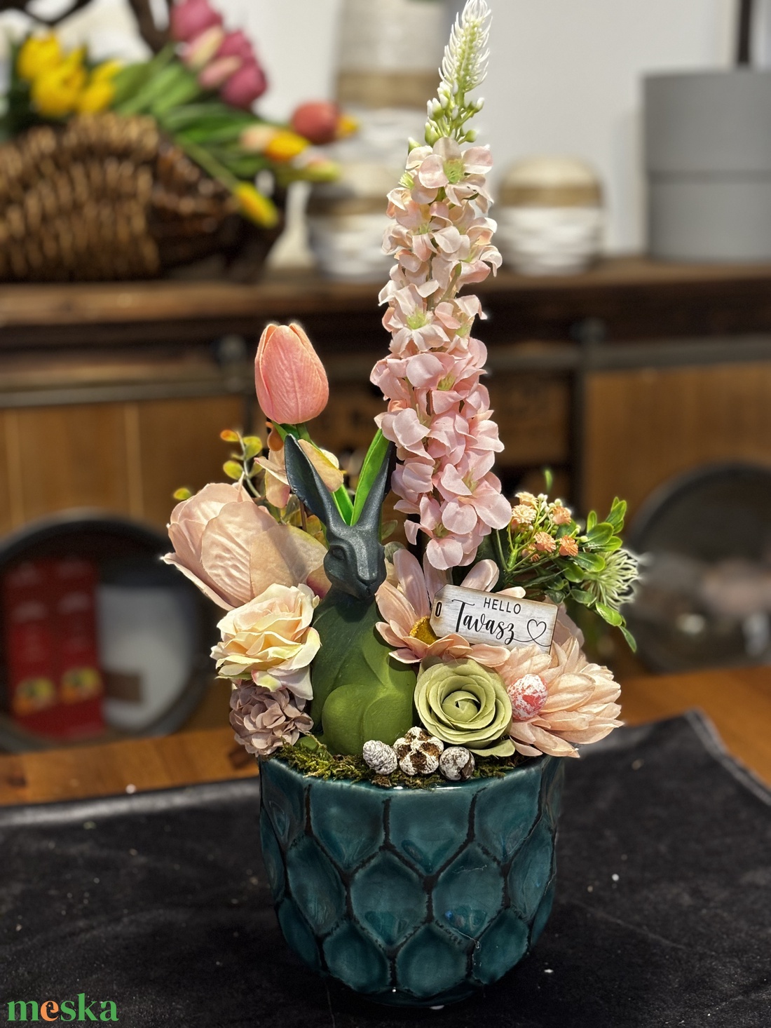 Tavaszi húsvéti  asztal disz  - otthon & életmód - dekoráció - asztal és polc dekoráció - dekorációs tál, tartó - Meska.hu