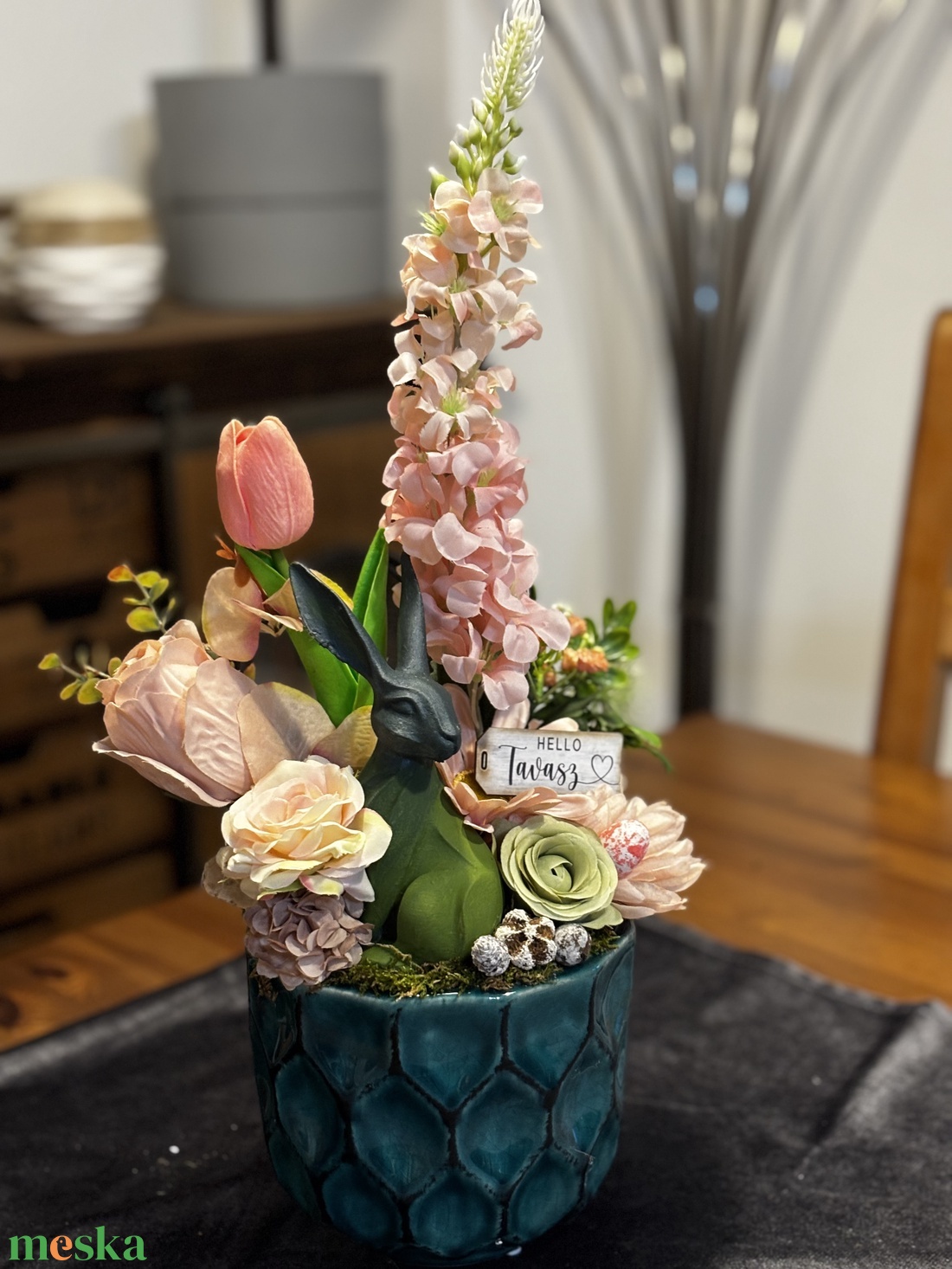 Tavaszi húsvéti  asztal disz  - otthon & életmód - dekoráció - asztal és polc dekoráció - dekorációs tál, tartó - Meska.hu