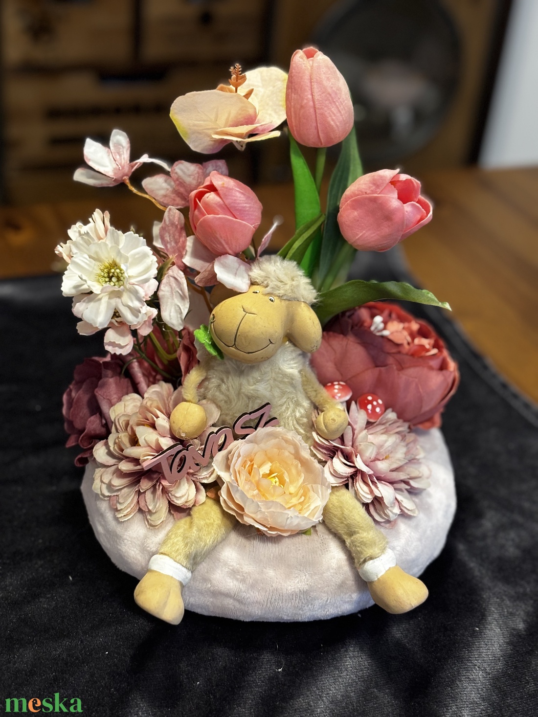 Tavaszi  virágos  asztal disz  - otthon & életmód - dekoráció - asztal és polc dekoráció - dekorációs tál, tartó - Meska.hu