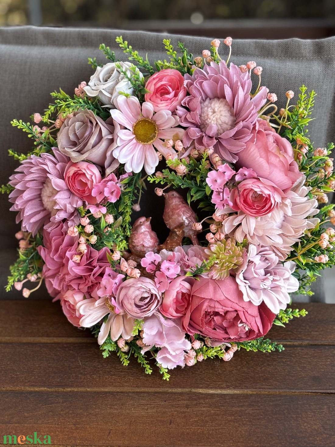 Tavaszi koszorú kopogtató  - otthon & életmód - dekoráció - asztal és polc dekoráció - dekorációs tál, tartó - Meska.hu