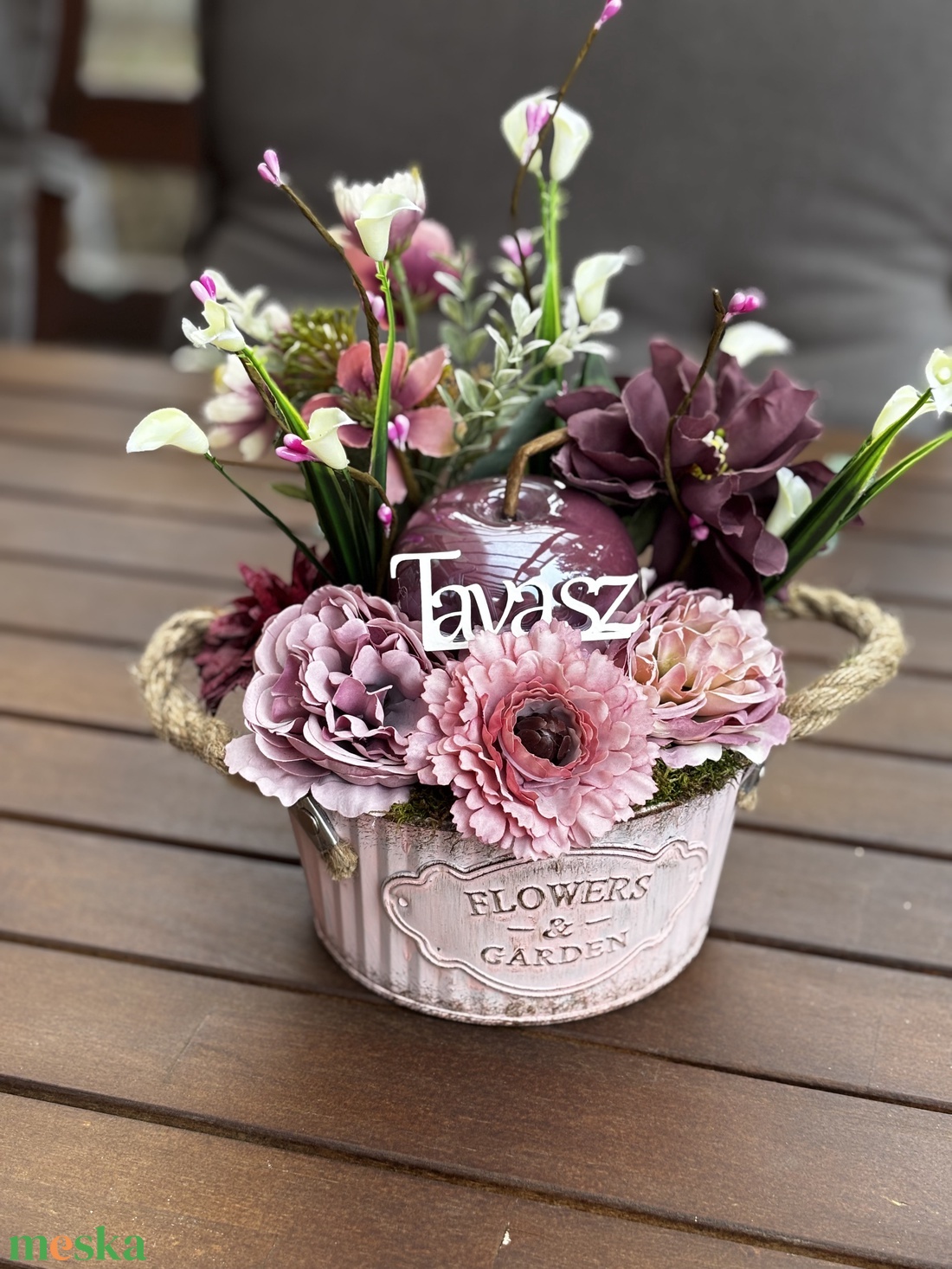 Tavaszi virágos  asztal disz  - otthon & életmód - dekoráció - asztal és polc dekoráció - dekorációs tál, tartó - Meska.hu