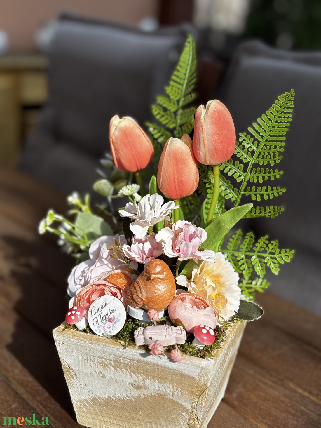 Tavaszi anyák napi  asztal disz  - otthon & életmód - dekoráció - asztal és polc dekoráció - dekorációs tál, tartó - Meska.hu