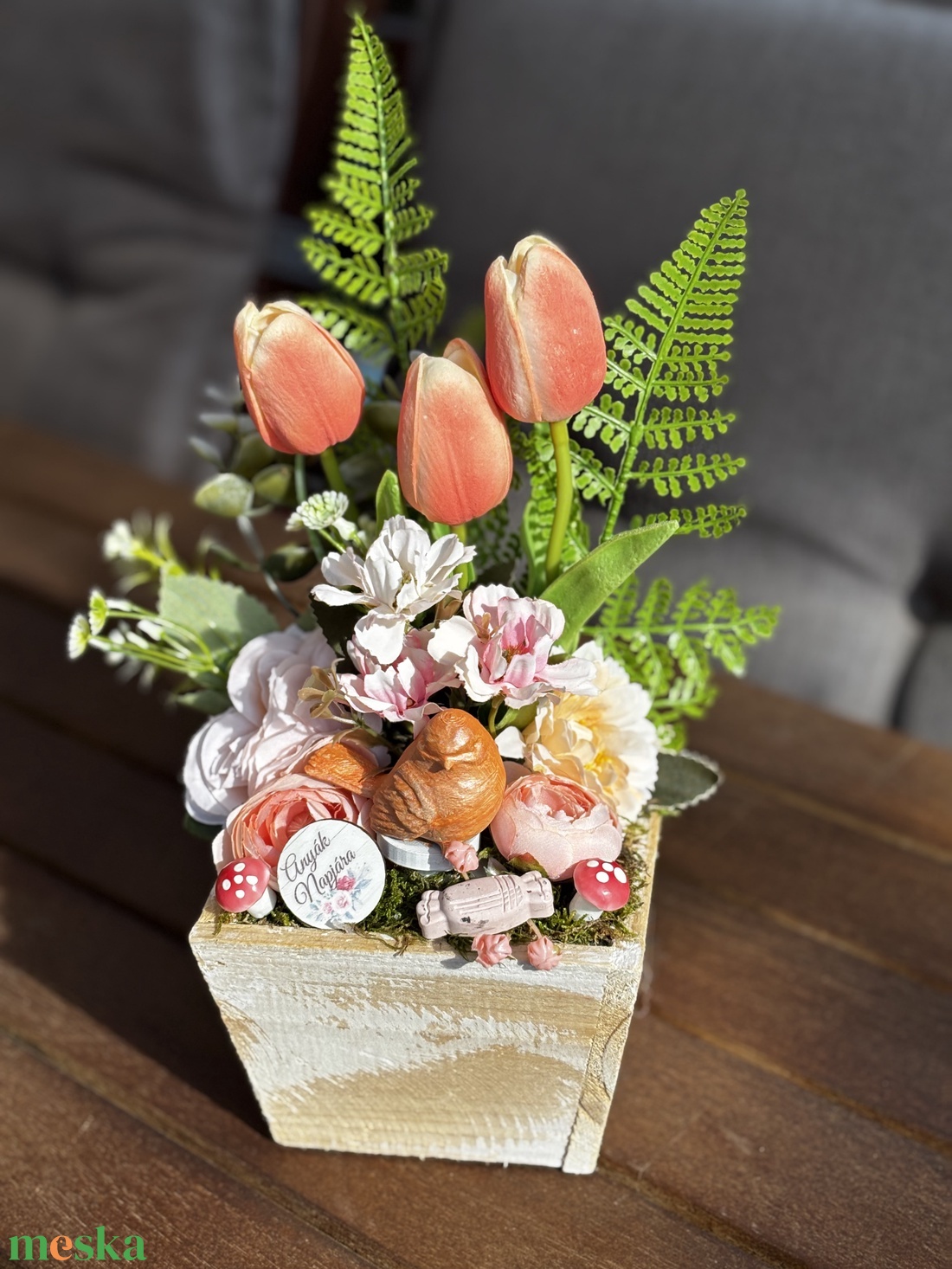 Tavaszi anyák napi  asztal disz  - otthon & életmód - dekoráció - asztal és polc dekoráció - dekorációs tál, tartó - Meska.hu