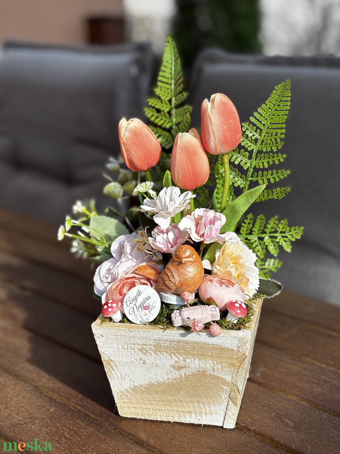 Tavaszi anyák napi  asztal disz  - otthon & életmód - dekoráció - asztal és polc dekoráció - dekorációs tál, tartó - Meska.hu