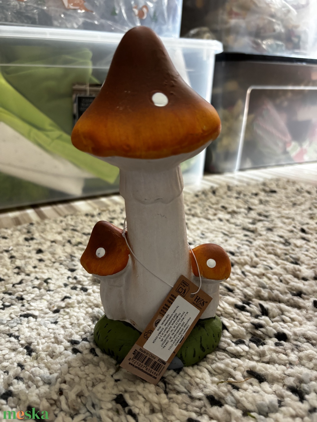 Gomba dekoráció. 20 cm   - kellékek & szerszámok - ásvány alapanyag - ásvány figura - Meska.hu