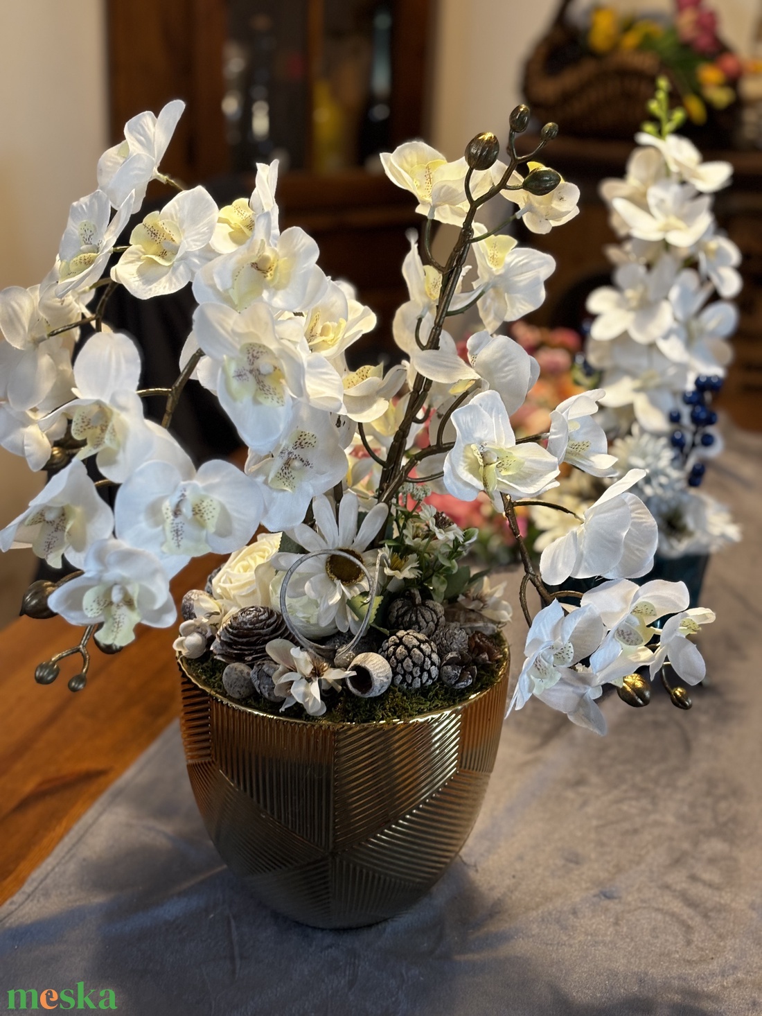 Orchidea nyári  asztal disz  - otthon & életmód - dekoráció - asztal és polc dekoráció - dekorációs tál, tartó - Meska.hu