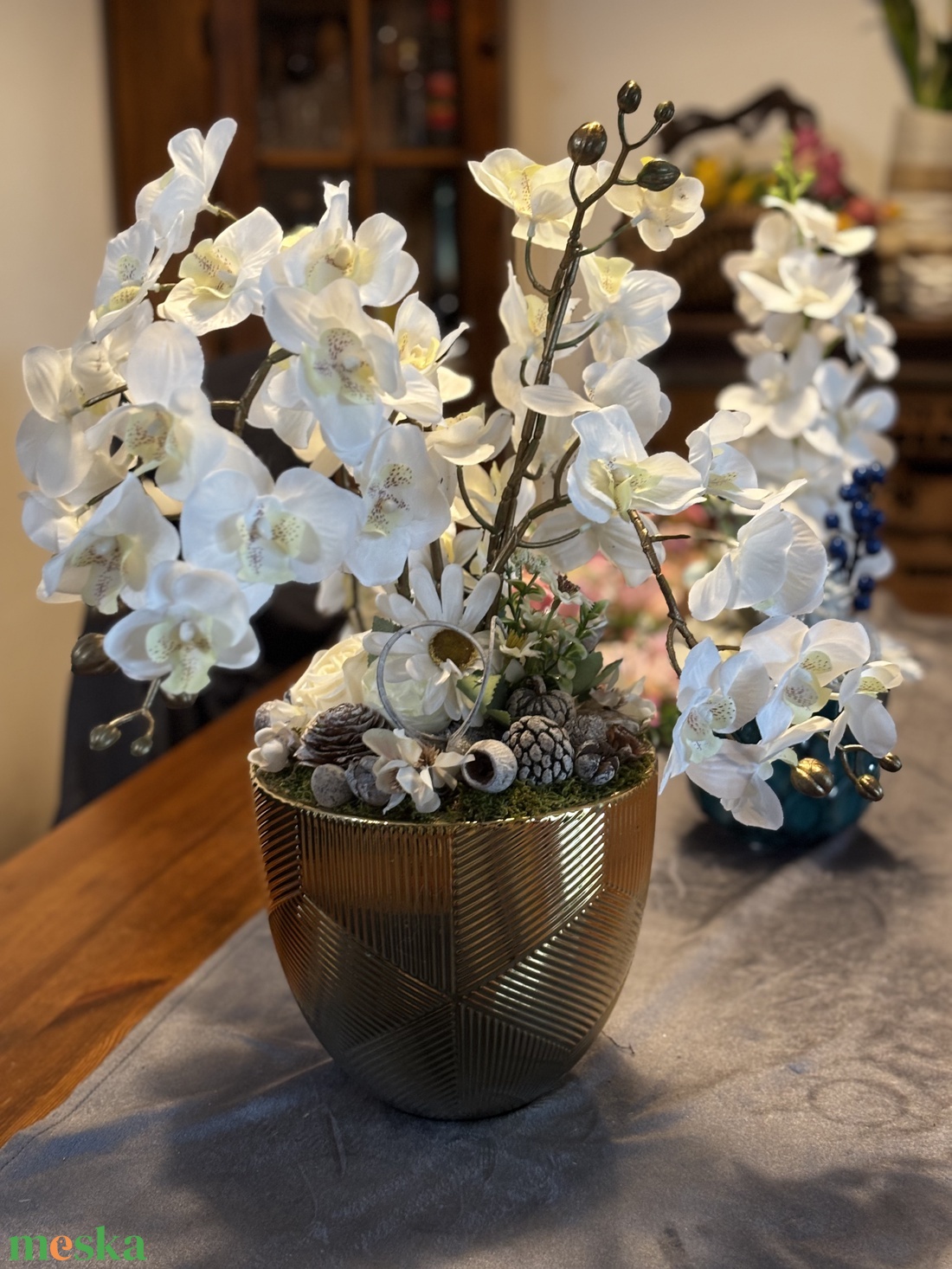 Orchidea nyári  asztal disz  - otthon & életmód - dekoráció - asztal és polc dekoráció - dekorációs tál, tartó - Meska.hu