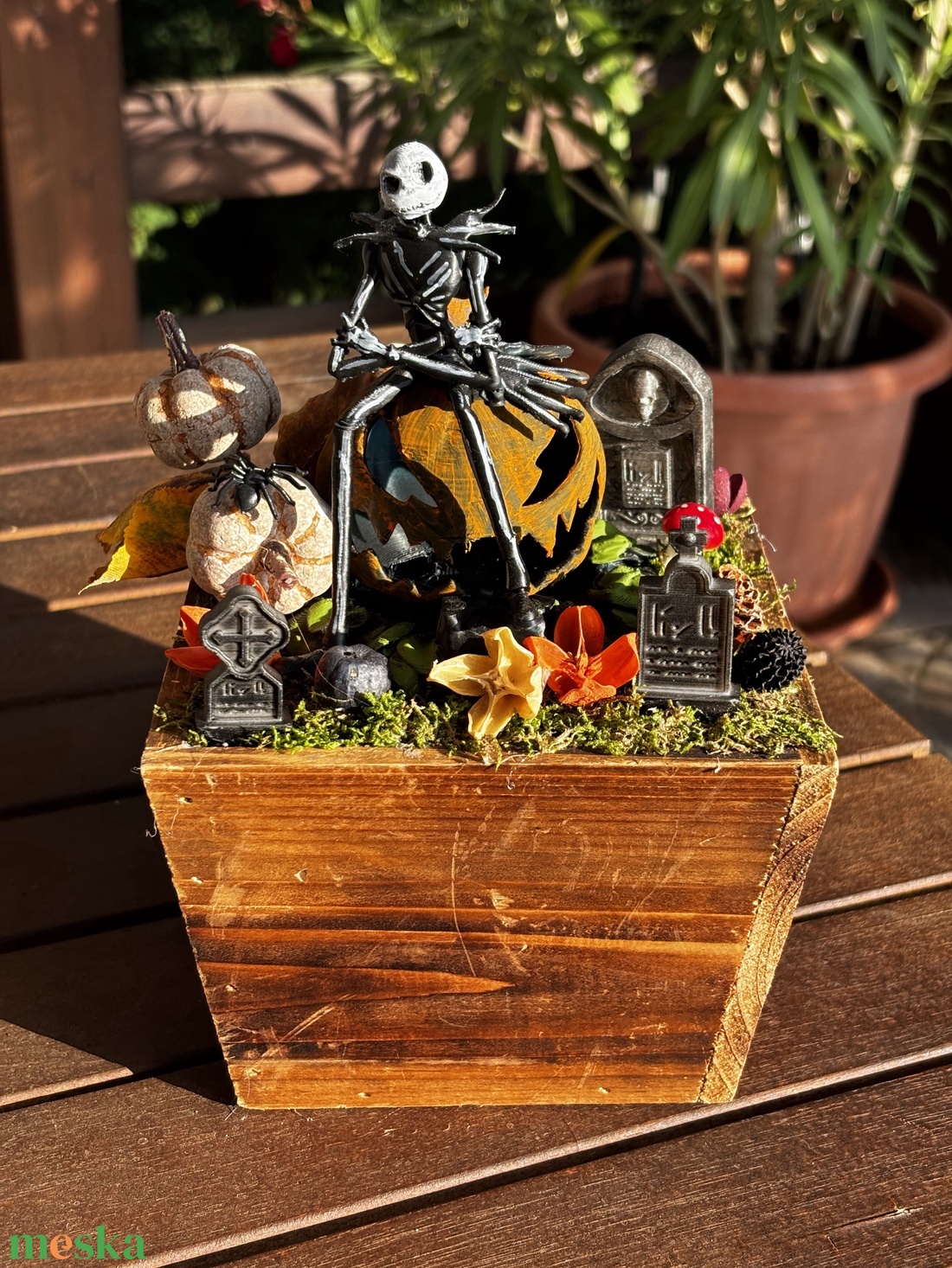 Jack Skellington őszi asztal dísz  - otthon & életmód - dekoráció - halloween - halloweeni ajtódíszek és ablakdíszek - Meska.hu