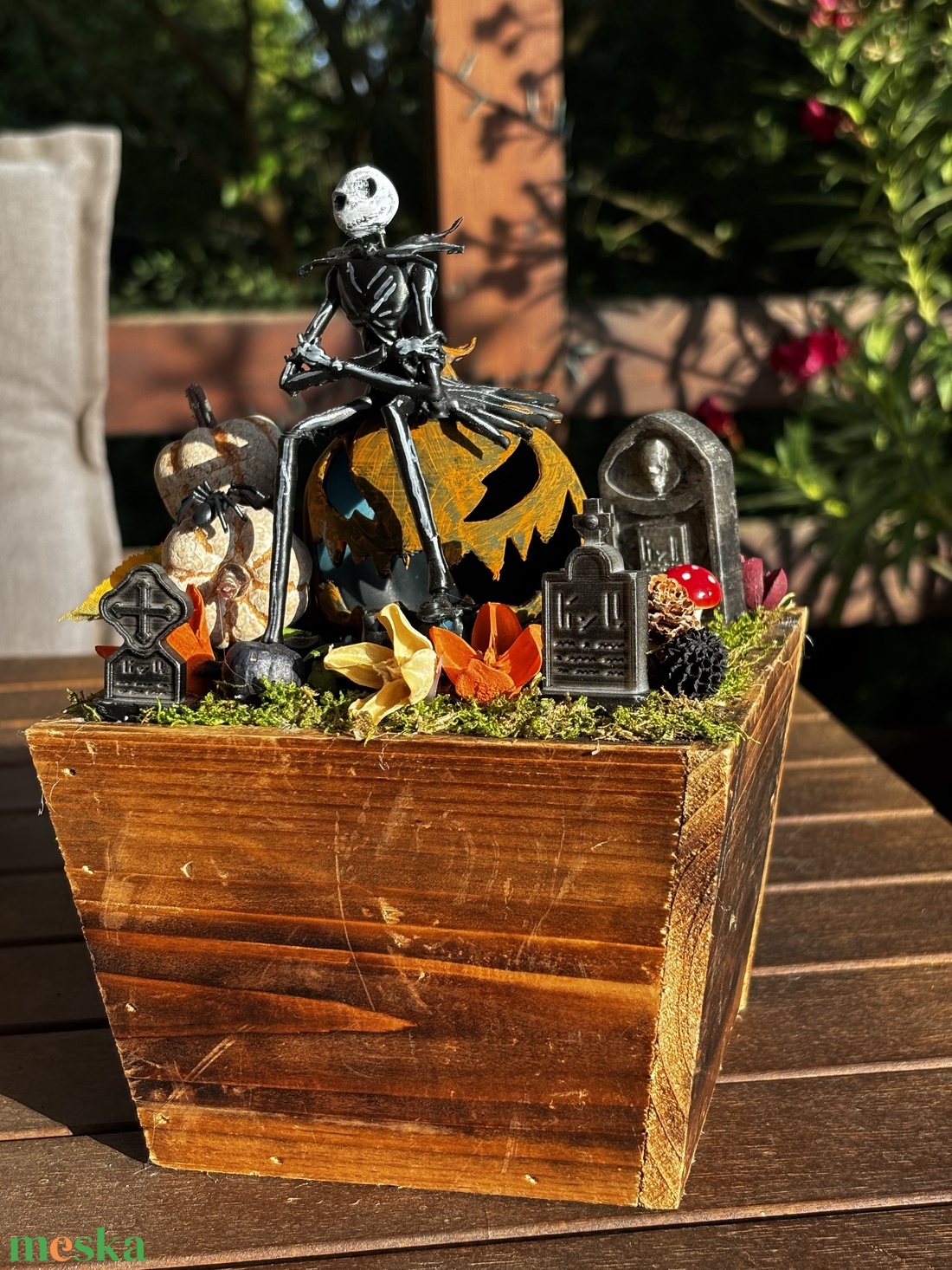 Jack Skellington őszi asztal dísz  - otthon & életmód - dekoráció - halloween - halloweeni ajtódíszek és ablakdíszek - Meska.hu
