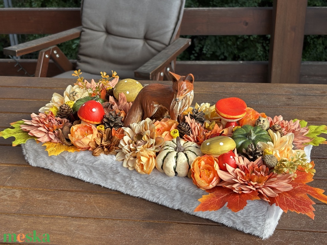 Rókás   őszi  asztal dísz  - otthon & életmód - dekoráció - halloween - halloweeni asztaldísz - Meska.hu