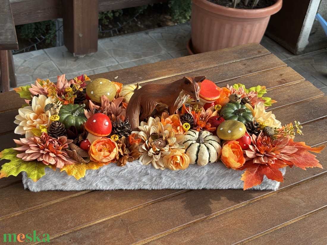 Rókás   őszi  asztal dísz  - otthon & életmód - dekoráció - halloween - halloweeni asztaldísz - Meska.hu