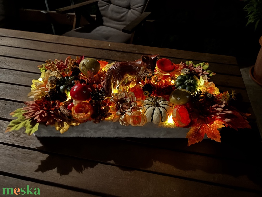 Rókás   őszi  asztal dísz  - otthon & életmód - dekoráció - halloween - halloweeni asztaldísz - Meska.hu