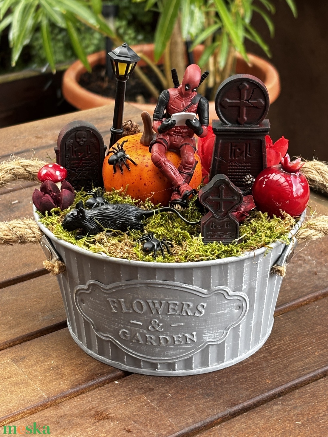 Deadpool Halloween  őszi  asztal dísz  - otthon & életmód - dekoráció - halloween - halloweeni asztaldísz - Meska.hu