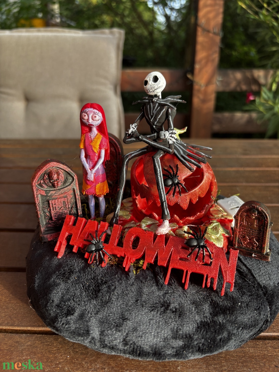 Jack Skallington és Sally Halloween  őszi  asztal dísz  - otthon & életmód - dekoráció - halloween - halloweeni asztaldísz - Meska.hu