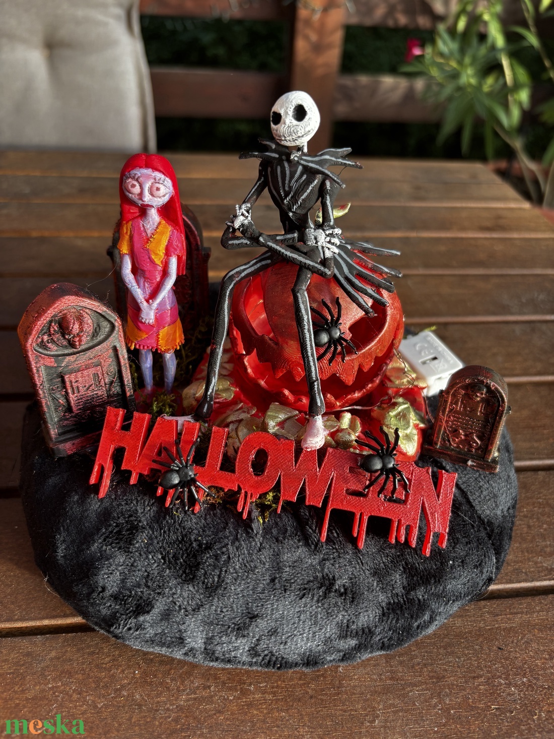 Jack Skallington és Sally Halloween  őszi  asztal dísz  - otthon & életmód - dekoráció - halloween - halloweeni asztaldísz - Meska.hu