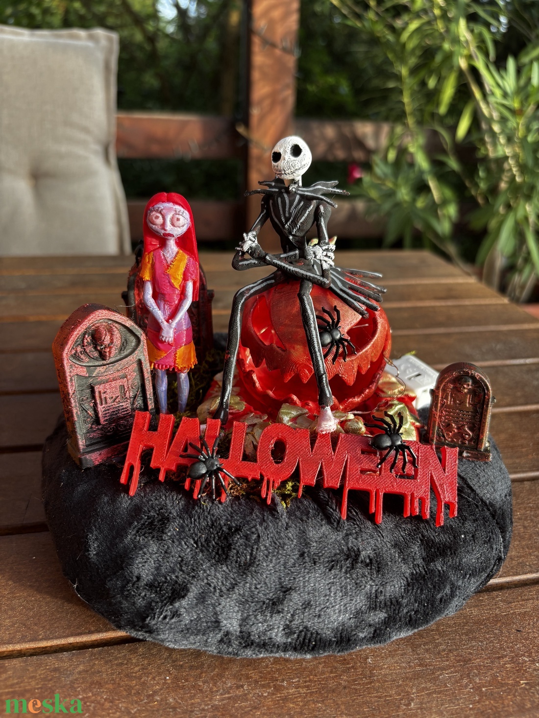 Jack Skallington és Sally Halloween  őszi  asztal dísz  - otthon & életmód - dekoráció - halloween - halloweeni asztaldísz - Meska.hu