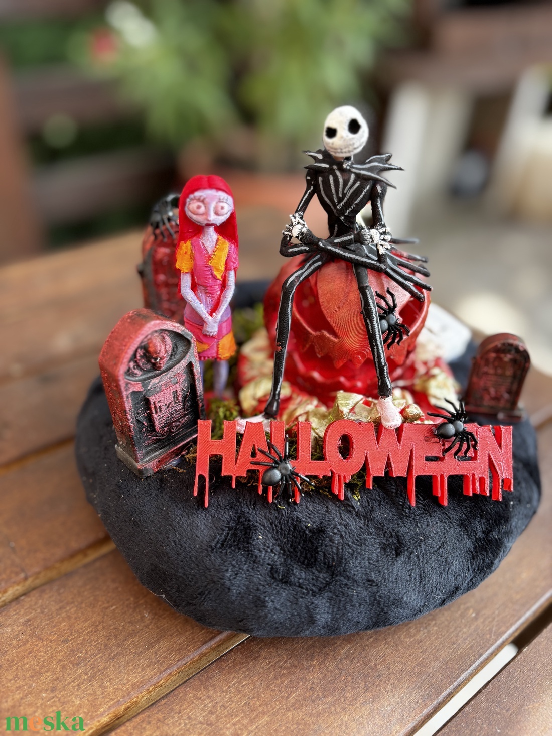 Jack Skallington és Sally Halloween  őszi  asztal dísz  - otthon & életmód - dekoráció - halloween - halloweeni asztaldísz - Meska.hu