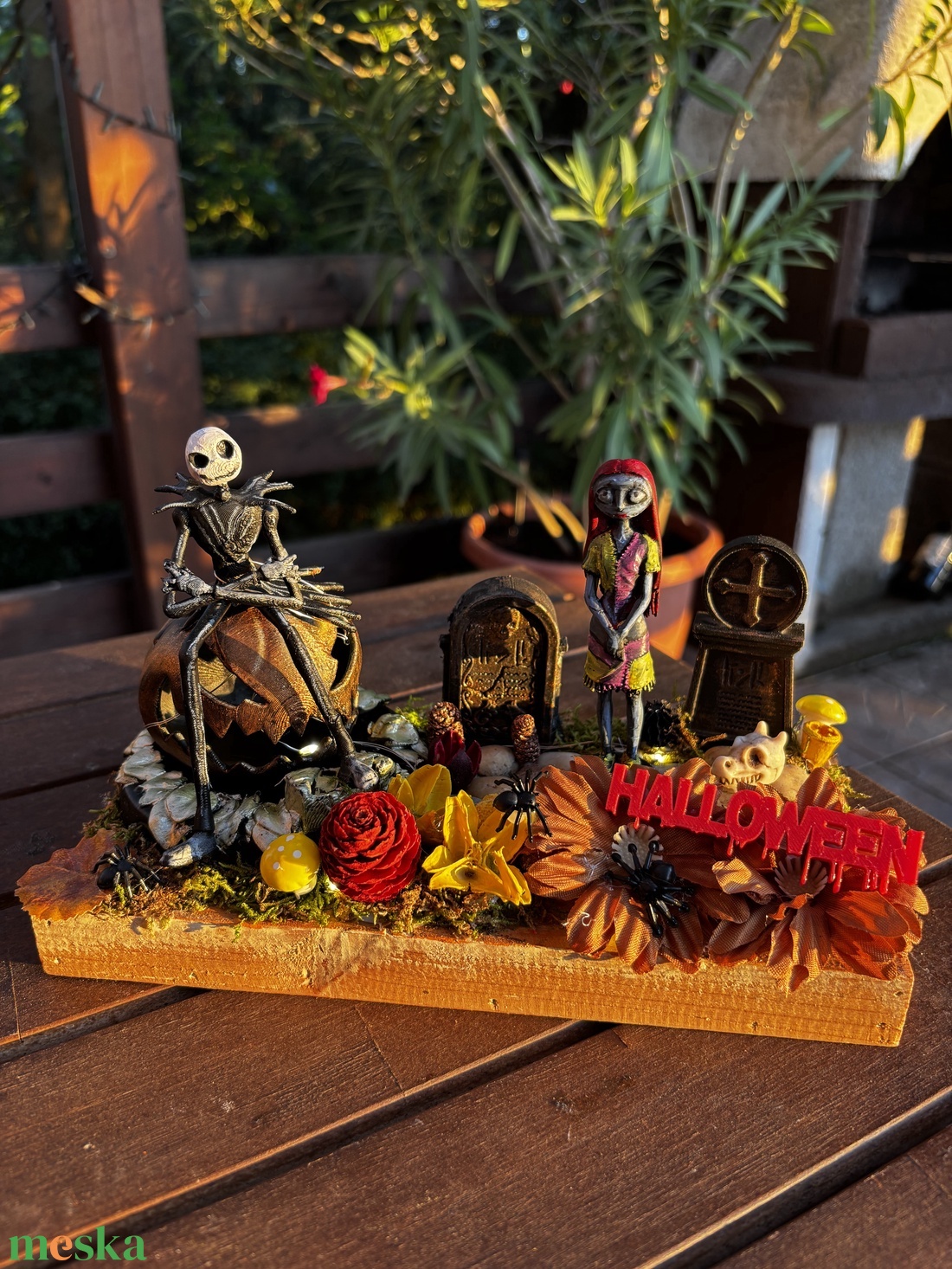 Jack Skallington és Sally Halloween  őszi  asztal dísz  - otthon & életmód - dekoráció - halloween - halloweeni asztaldísz - Meska.hu
