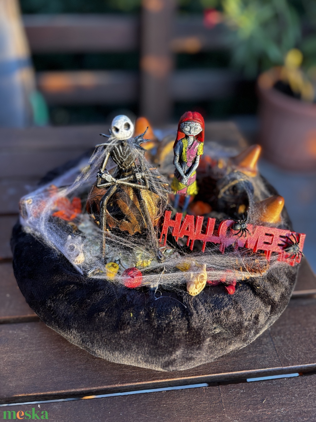 Jack Skallington és Sally Halloween  őszi  asztal dísz  - otthon & életmód - dekoráció - halloween - halloweeni asztaldísz - Meska.hu