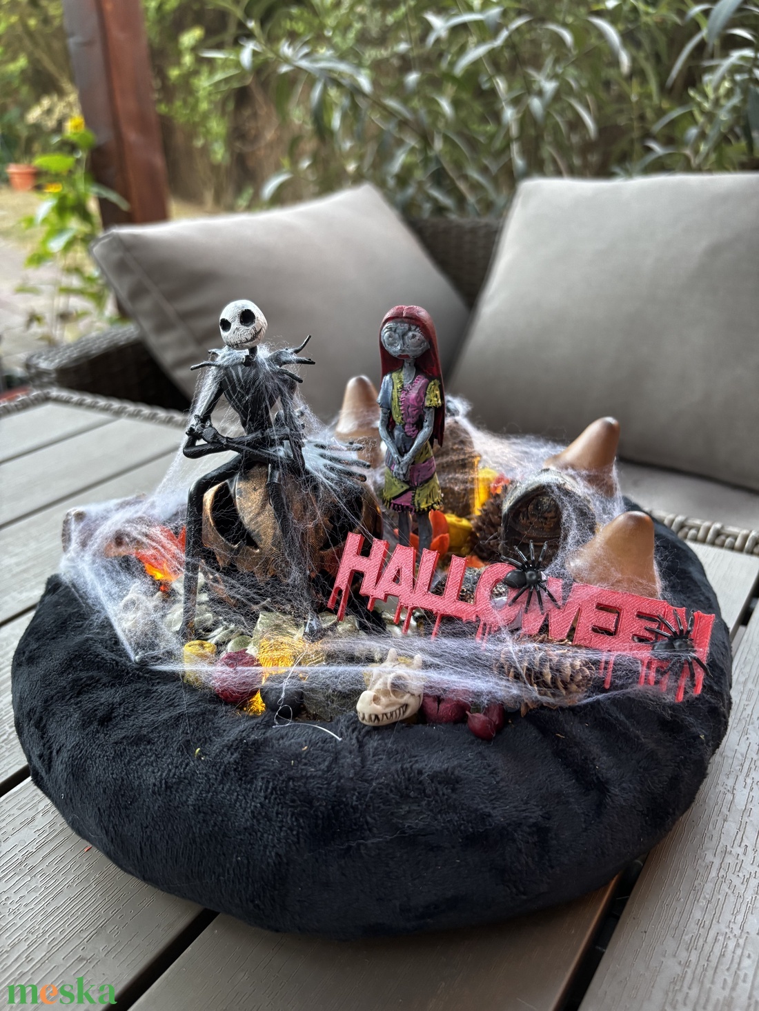 Jack Skallington és Sally Halloween  őszi  asztal dísz  - otthon & életmód - dekoráció - halloween - halloweeni asztaldísz - Meska.hu