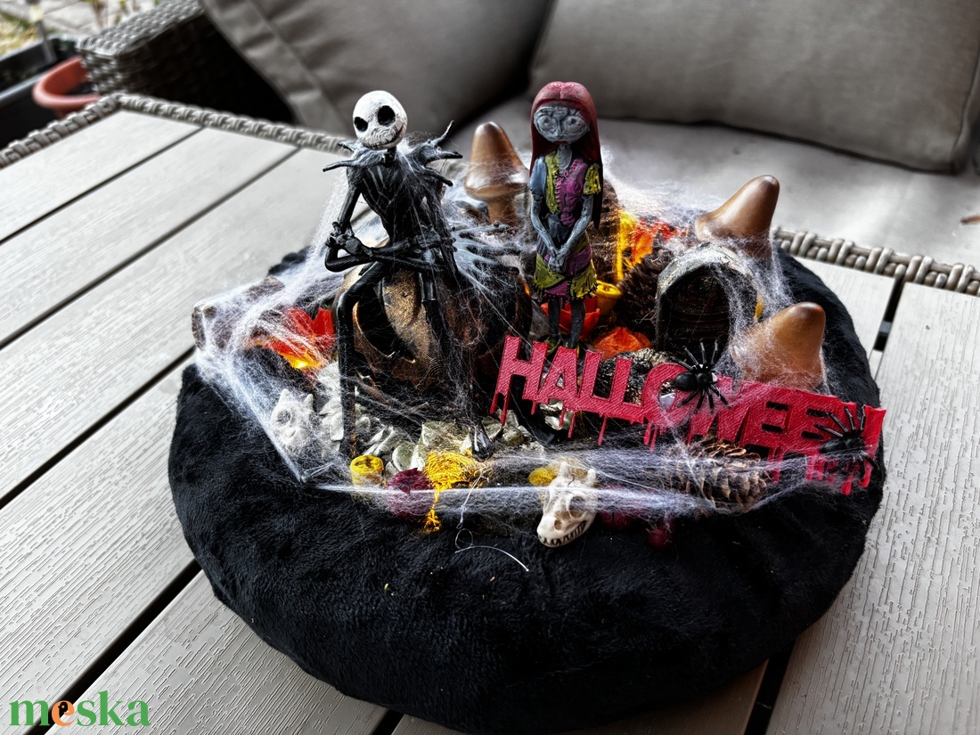 Jack Skallington és Sally Halloween  őszi  asztal dísz  - otthon & életmód - dekoráció - halloween - halloweeni asztaldísz - Meska.hu