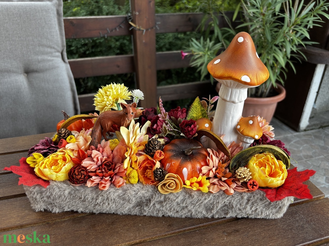 Rókás  őszi  asztal dísz  - otthon & életmód - dekoráció - halloween - halloweeni asztaldísz - Meska.hu