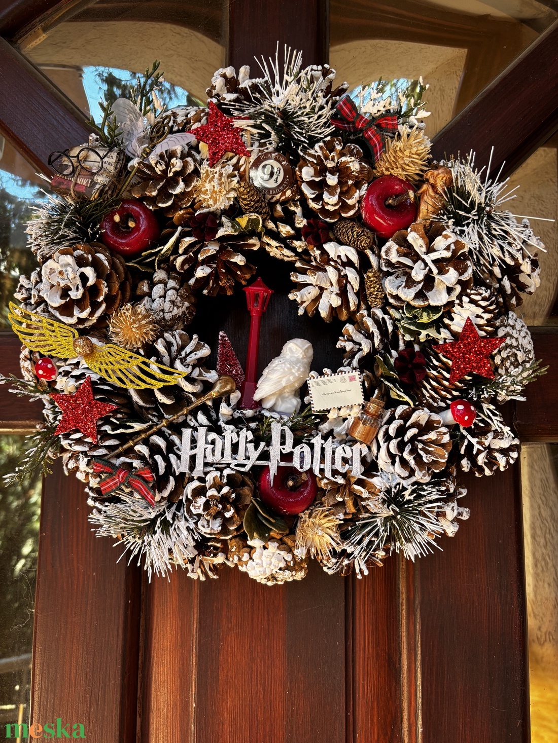 Harry Potter  ajtó disz  - karácsony - karácsonyi lakásdekoráció - karácsonyi ajtódíszek - Meska.hu
