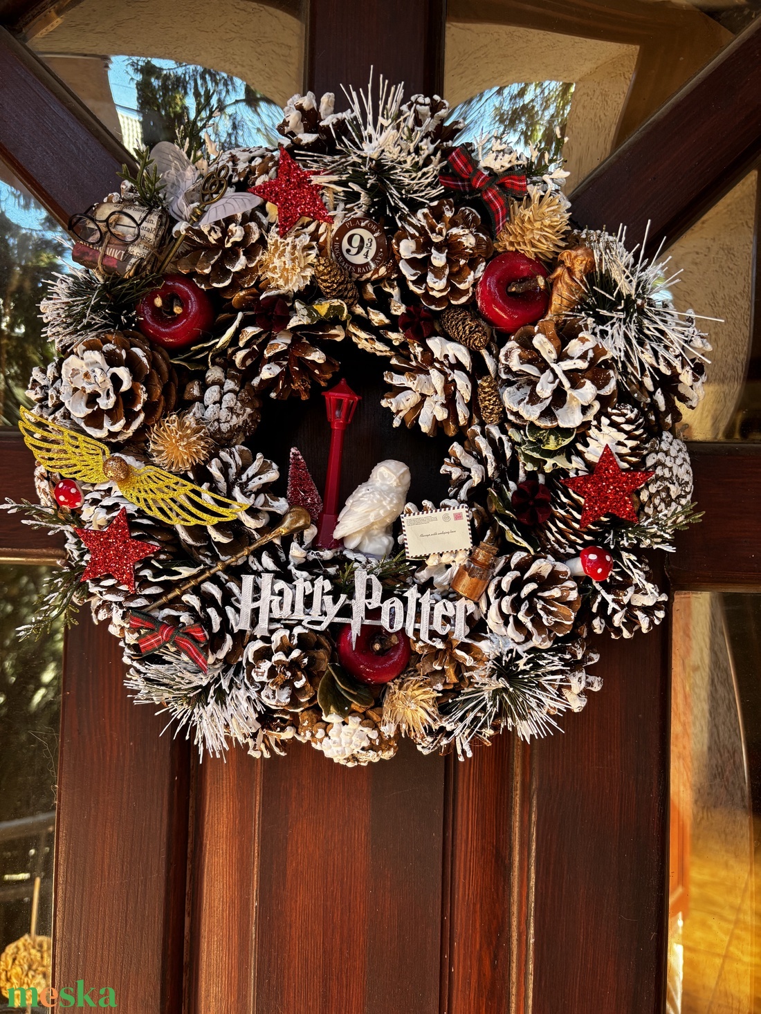 Harry Potter  ajtó disz  - karácsony - karácsonyi lakásdekoráció - karácsonyi ajtódíszek - Meska.hu