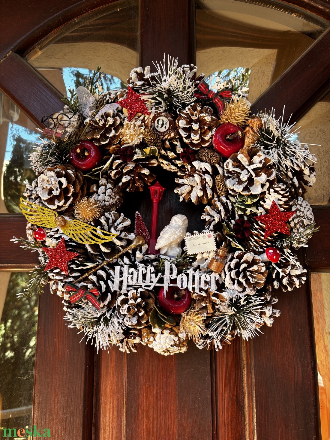 Harry Potter  ajtó disz  - karácsony - karácsonyi lakásdekoráció - karácsonyi ajtódíszek - Meska.hu