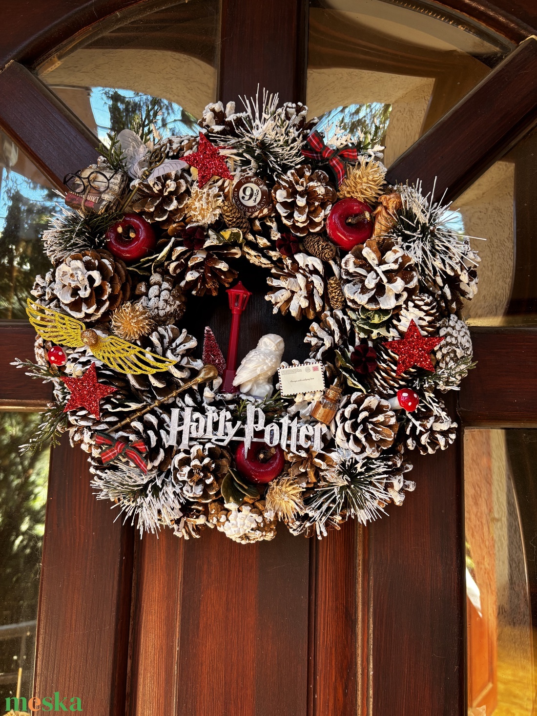 Harry Potter  ajtó disz  - karácsony - karácsonyi lakásdekoráció - karácsonyi ajtódíszek - Meska.hu