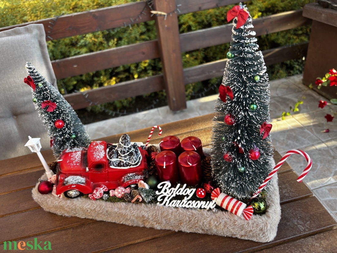 Karácsony advent    asztal dísz  - karácsony - adventi díszek - adventi asztaldísz - Meska.hu