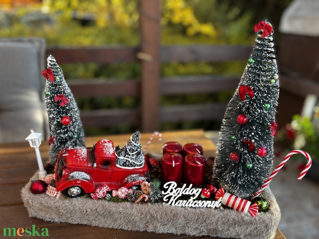 Karácsony advent    asztal dísz  - karácsony - adventi díszek - adventi asztaldísz - Meska.hu