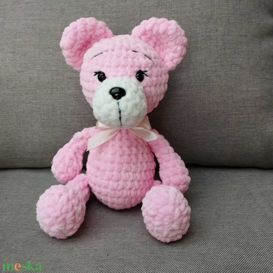 Horgolt plüss maci (rózsaszín) - játék & sport - plüssállat & játékfigura - maci - Meska.hu
