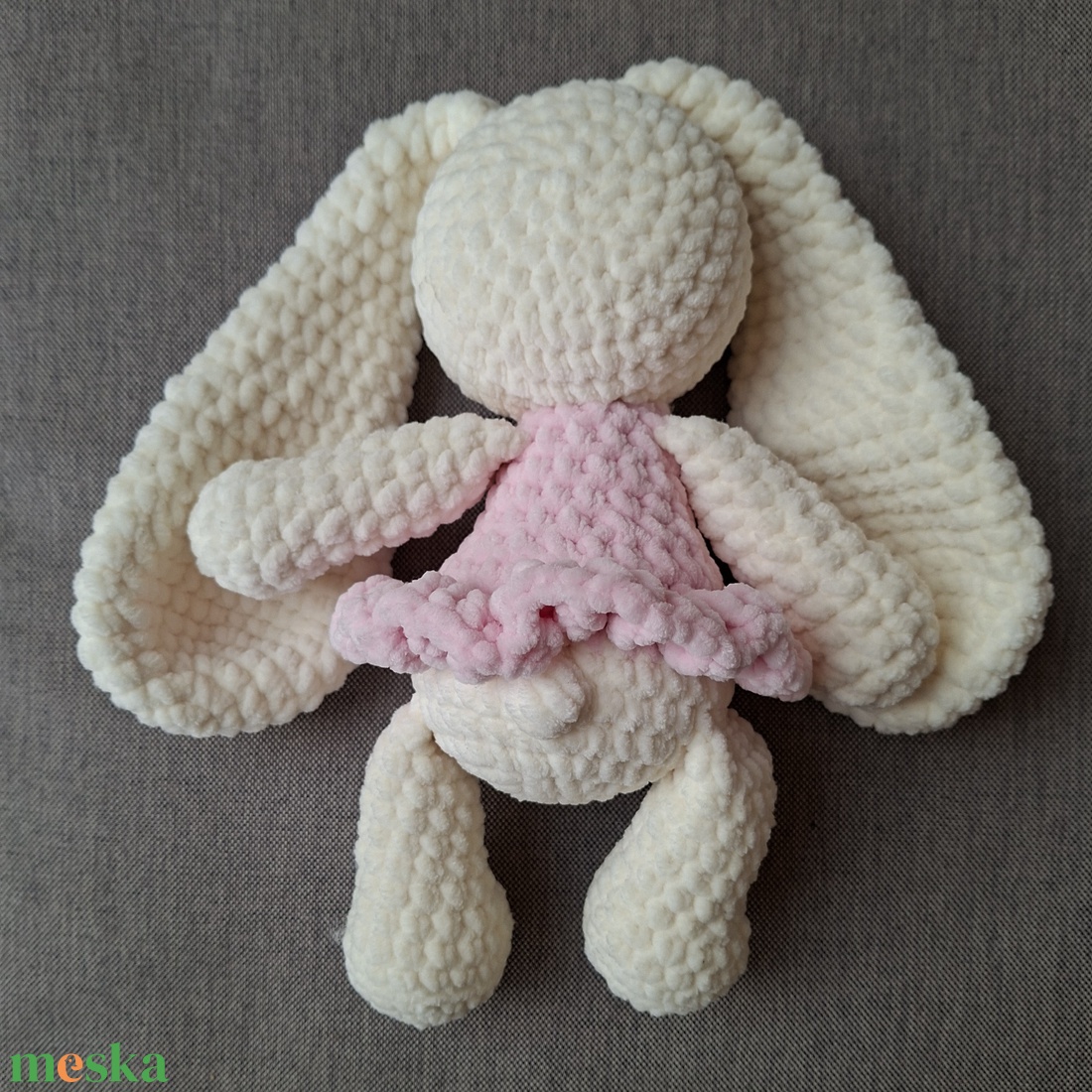 Hosszú fülű, krém színű horgolt nyuszilány - játék & sport - plüssállat & játékfigura - nyuszi - Meska.hu