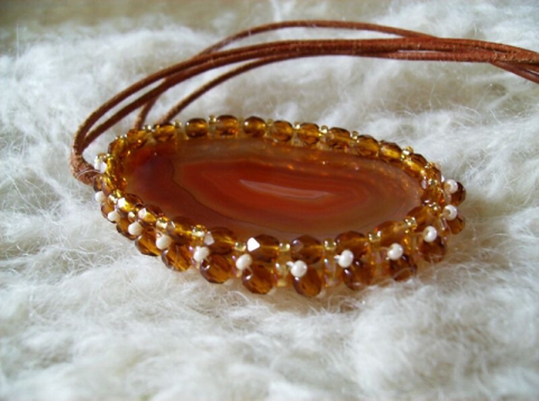 Achát lapos medál- egy szelet szépség -  - Meska.hu